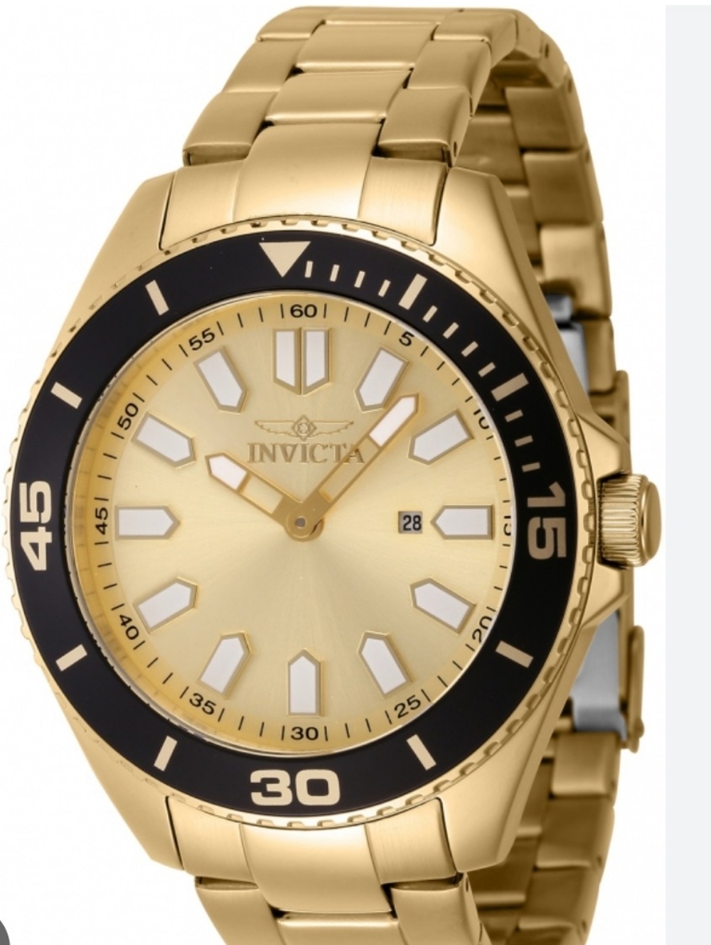 Invicta Pro Diver Gold and Black Men's Watch 46mm all gold
